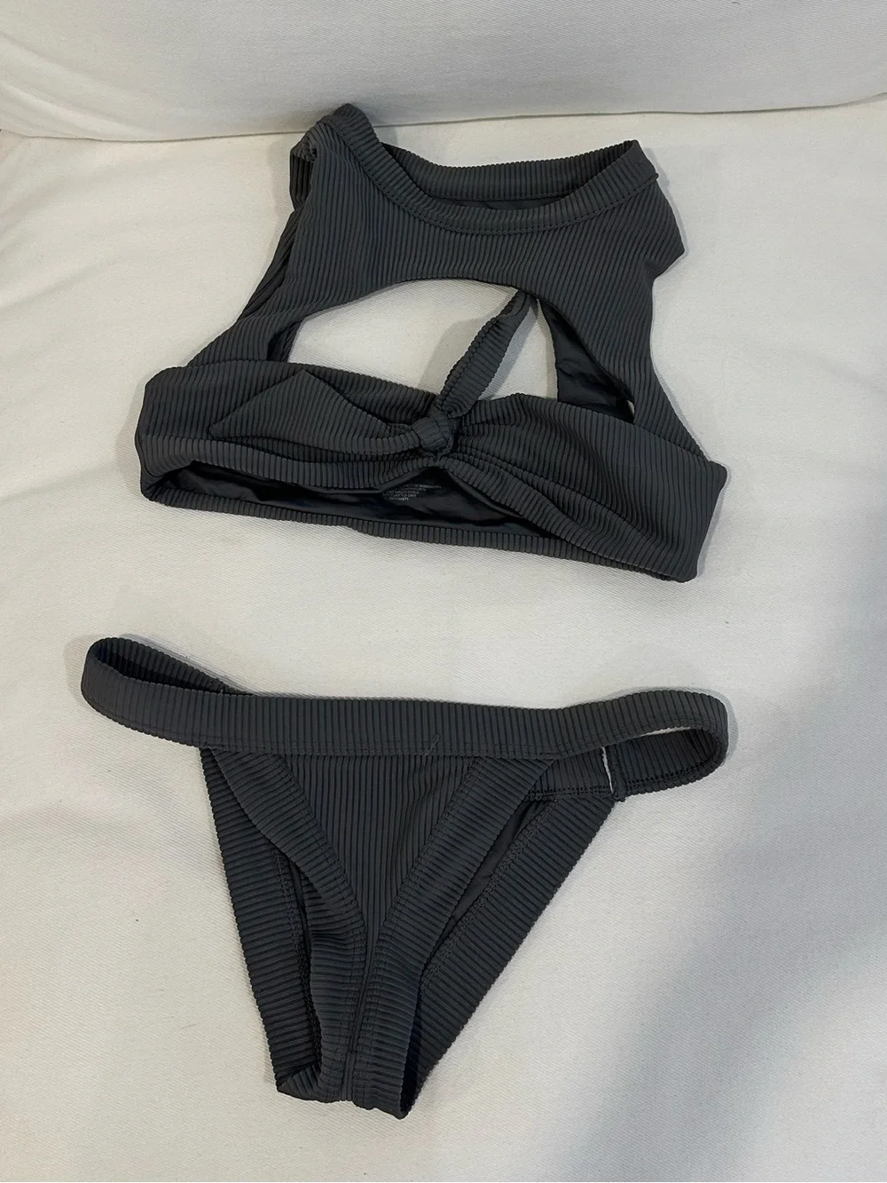 Frankies Bikinis Ribbed Bikini Set